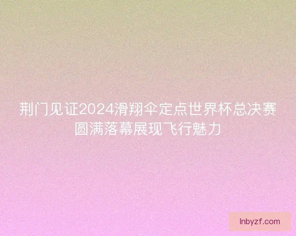 荆门见证2024滑翔伞定点世界杯总决赛圆满落幕展现飞行魅力
